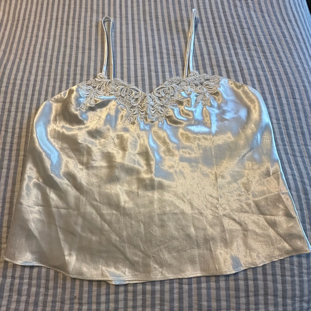 Vintage Gold Label Cami With Lace And Pearls Size S/P